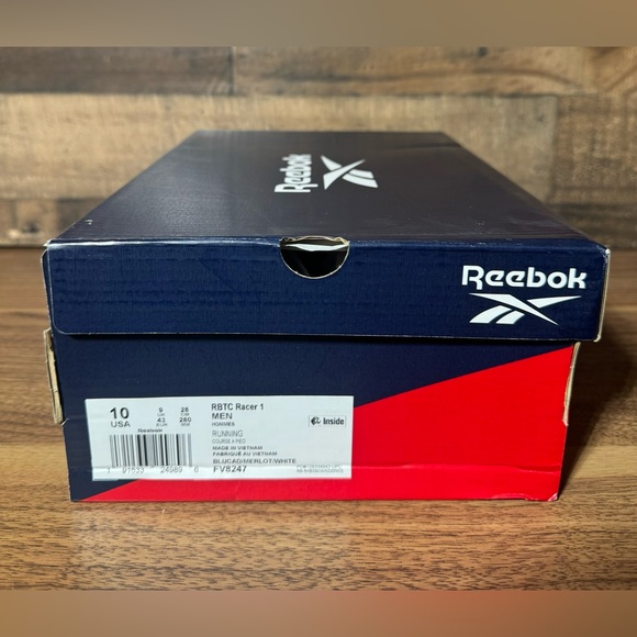 Reebok RBTC Racer 1 Shoes, FV8247 Men’s sz10 Blue Cadet/Merlot/White. - Picture 8 of 9
